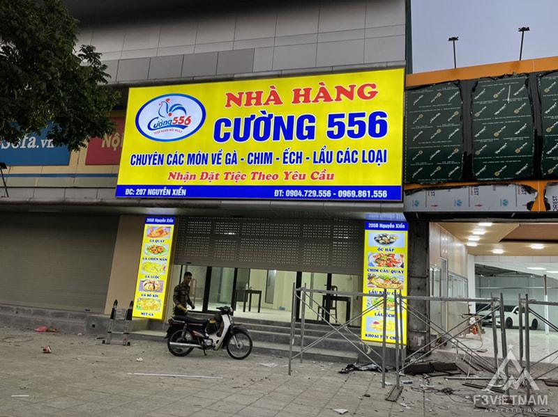 Biển hộp đèn bạt Hiflex nhà hàng Cường 559