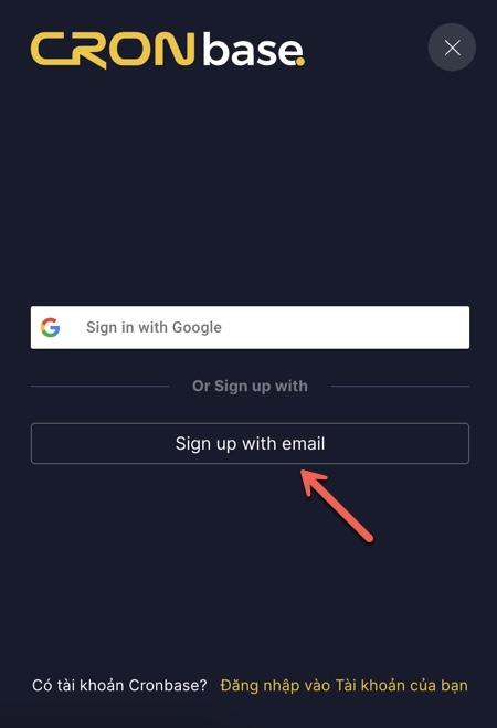 Đăng ký tài khoản Cronbase